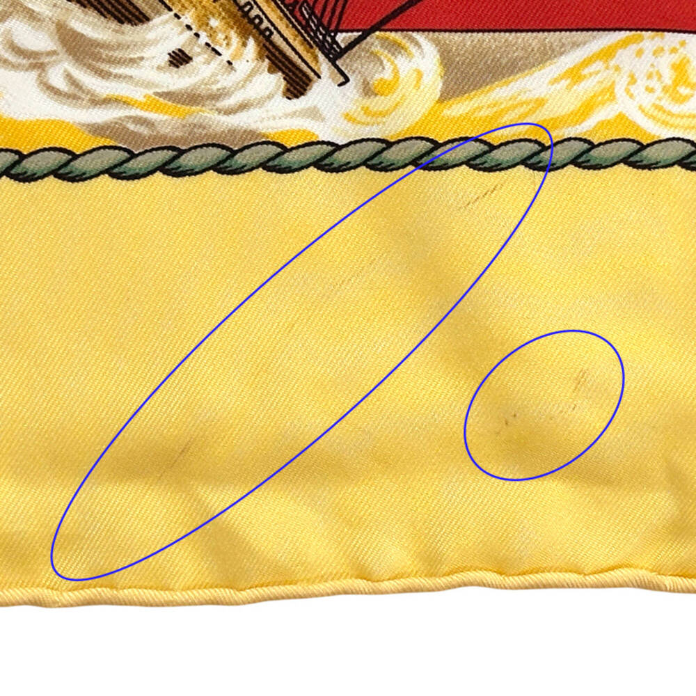 Hermes scarf/muffler, Carre 90 "Vive le Vent" (Let the Wind Blow), women's, b... - Picture 13 of 13